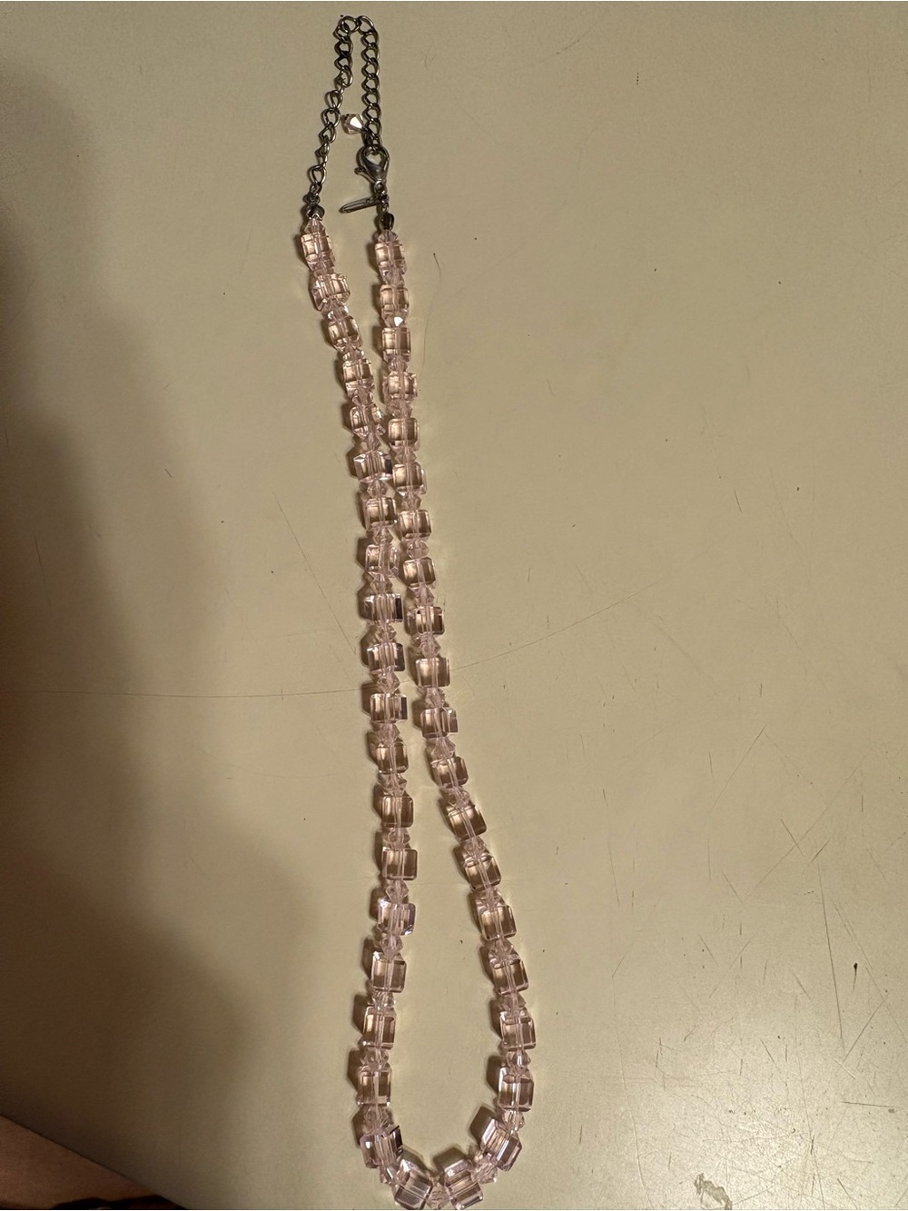 Avon Pale Pink Faceted Bead Necklace - Women Jewelry